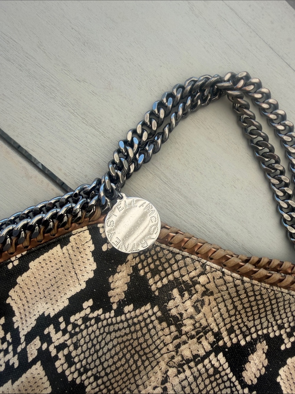 Stella McCartney Falabella Mini Tote Bag snake print canvas - Picture 2 of 4